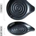LAUCHUH Spoon Rest, Ceramic Spoon Holder for Stove Top 5" Spatula Rest for Countertop Large Cooking Utensil Holder for Mother's Day, Ladle, Spatula, Spoons or Tongs, Speckled Dark Gray