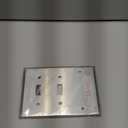 BESTTEN 3-Gang Combo Metal Wall Plate with hite or Clear Plastic Film, 1-Blank/2-Toggle, Standard Size, Corrosion-Resistant Stainless Steel Light Switch Cover, Brushed Finish, 2 Pack, Silver