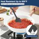 4 Pcs Silicone Spatula Set, 11.4 In, 600F Heat Resistant Rubber Spatulas for Baking, Cooking & Mixing, Flexible and Non-Stick Kitchen Utensils, Seamless & Dishwasher Safe (Black)