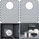 Sink Protectors for Kitchen Sink, 2PCS Silicone Kitchen Sink Mats Protector Grid for Bottom of Farmhouse Stainless Steel Porcelain 13.58 ''x 11.6 '', 13.58 x 11.6 x 0.15 inches