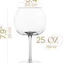 GLASSIQUE CADEAU Large 25 oz Copa de Balon Cocktail Glasses | Set of 2 | Big Crystal Balloon Goblets for Gin and Tonic, Sangria, Aperol Spritz, Limoncello Spritz, Hugo | Elegant Long Stemmed Glassware