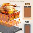 Food Warming Mat, 5s Fast Heating,Electric Warming Tray with 7 Temp 8 Timer Settings,Rollable & Portable Food Warmer for Parties,Buffet,Home and Travel Use
