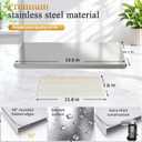 Stainless Steel Cutting Board with Lip for Kitchen，15.74"x19.68" Non-Toxic Metal with Anti-slip Mat Counter Large Chopping Board Set, Multiple Sizes Dishwasher Safe for Food Prep, 15.7"L x 19.7"W