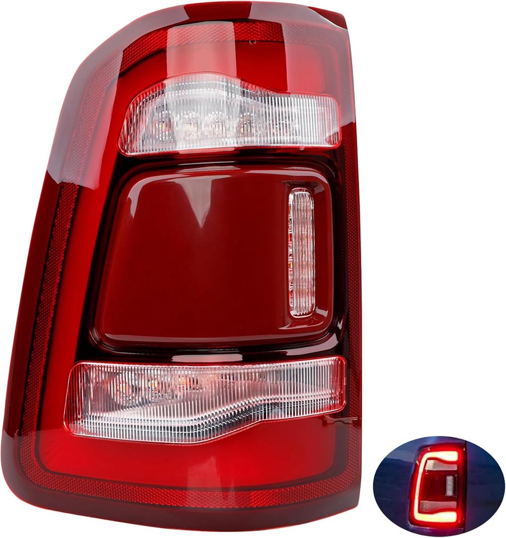 LED Taillights - Brake Tail Lights Compatible with RAM 1500 2019-2024, Replace 55112991AB 55112991AC 55112991AD - LED Driving Reverse Lamps Brake Turn Signal Lighting Rear Left Driver Side
