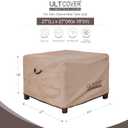 ULTCOVER Waterproof Patio Ottoman Cover Square Outdoor Side Table Furniture Covers Size 27L x 27W x 18H inch