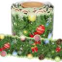 65.6Ft Christmas Lights Border Pine Cones Needles Trim Roll for Xmas Bulletin Board Decor Classroom School Office Chalkboard Decor