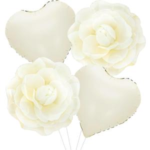 White Camellia Flower Balloons Easter Baptism Balloons First Communion Memorial Release Themed Decor for Wedding Baby Bridal Shower Confirmation Mi Bautizo Christening Jesus Birthday Party Decorations
