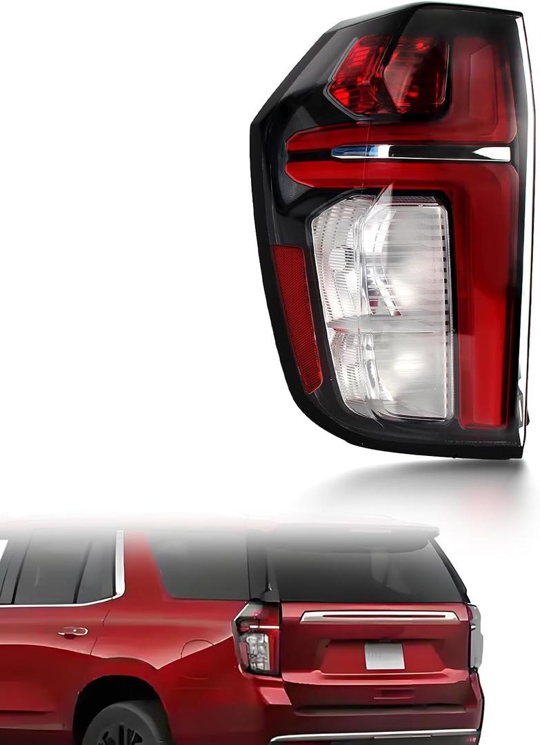 Tail Light Assembly Compatible with 2021-2023 Chevy Tahoe Suburban LS LT RST Z71-Left Taillight assy outer with Bulbs for 2022 Tahoe, Left Driver Side Replace Numbers:84849416 GM2800322
