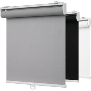 100% Blackout Indoor Cordless Roller Shades for Windows,Room Darkening Rolled Up Blinds with Spring System,Thermal Insulated UV Protection Waterproof Fabric for Home Office (Grey,57" W x 72" H)