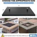 Fire Pit Lid Square 34", Heat Resistant Metal Firepit Cover with 2 Wooden Handles for Square Patio Fire Pit, Compatible for Firepits Inside Dia Up to 32"