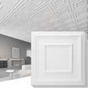 Art3d 12-Pack 24"x24" PVC Lightweight Drop Ceiling Tile, 2x2 ft Water-Resistant Ceiling Panels to Prevent Breakage, White