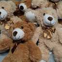 MorisMos 6Pcs Teddy Bears Bulk Baby Shower, 14inch Cute Teddy Bear Stuffed Animals Plush, Small Stuffed Bears on Centerpiece Baby Shower, Brown, Dark Brown