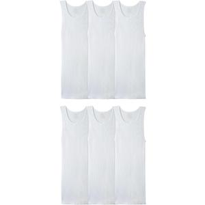 Fruit of the Loom Men's Sleeveless Tag Free Moisture Wicking Tank A-Shirt (6 Pack White)