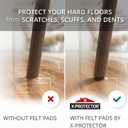 Screw-On Felt Furniture Pads X-Protector 24 PCS - 0.8 Chair Leg Floor Protectors for Hardwood Floors - Premium Chair Glides - Brown Floor Protectors for Chairs - The Best Furniture Sliders!