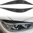 Carbon Fiber Headlight Eyelids, PSLER Headlight Eyebrows Trim Front Headlight Cover Trim Decoration Compatible with F80 M3 F82 F83 M4 F32 F33 F36 2014-2018