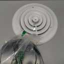 Therwen 1 Pack 8 Inch Round Vent Cover Ceiling Diffuser HVAC Vent Duct Cover Replacement with Steel Butterfly Damper Fitting in 8 Inch Duct, Outer Dimensions: 12" (White and Black)