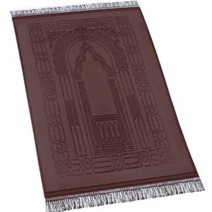 JE JOUE Luxury Islamic Prayer Mat with Tasbih Beads - Extra Thick Large Padded Sajadah for Men, Women & Kids, Soft Non-Slip Muslim Prayer Rug for Eid, Ramadan, Travel(31 "x 47",Dark Coffee)