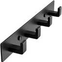 GWAAZXGZ Black Coat Rack Wall Mount - 12.5 inch Modern Metal Hook Rail with 4 Right-Angle Hooks, Drill-Mounted Organizer for Coats, Hats, Bags in Entryway, Bathroom, Bedroom (1 Pack)