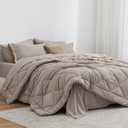 Love's cabin Full Comforter Set Burlwood, 7 Pieces Full Bed in a Bag, All Season Bedding Sets with 1 Comforter, 1 Flat Sheet, 1 Fitted Sheet, 2 Pillowcase and 2 Pillow Sham | Soft, Breathable, Lightweight, Comfortable