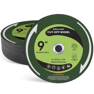25 PCS Cut Off Wheels 9 Inch Cutting Discs 9" x .075" x 7/8" Metal & Stainless Steel Aggressive Cutting Wheel for Angle Grinder