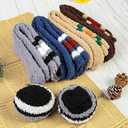 Mens Womens Fuzzy Socks Winter Warm Thermal Thick Boot Slipper Fluffy Sleeping Bed Sock for Christmas Gifts Unisex (Multicolor5)