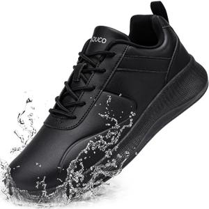 Non Slip Work Shoes for Women Food Service Lightweight Waterproof Kitchen Chef Shoe Restaurant Walking Sneakers Nursing Slip Resistant Footwear, Black (7)
