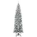 7.5 ft. White Unlit Light Type Flocked Classic Pencil Artificial Christmas Tree with 641 Tips