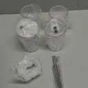 Iced Coffee Cups With Lids and Straws 4 Pcs, 16 OZ Unbreakable Glasses Drinking Set,Clear Plastic Cups Reusable Iced Coffee Tumbler with Lid and Straw, To Go Coffee Cups Dishwasher Safe