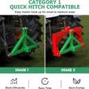3 Point Trailer Hitch with 2" Receiver Quick Hitch Compatible with Category 1 Tractors(Green), Heavy Duty Towing Hitch Tractor Drawbar Hitch Adapter for BX, Kubota, John Deere, NorTrac, Kioti, Yanmar