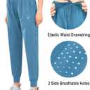 NORTHYARD Women's Running Athletic Pants Track Lightweight Joggers Workout Jogging Casual Sweatpants with Zipper Pockets (Blue, XL)