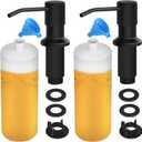 Soap Dispenser for Kitchen Sink, Built in Sink Soap Dispenser Lotion Dispenser with 17 OZ Bottle, Refill from The Top Bar Sink Soap Dispenser, Black (2 Pack)