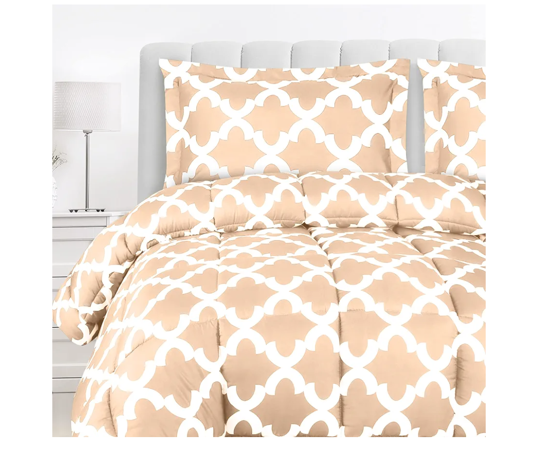 Utopia Bedding - Comforter Set with 2 Pillow Shams - 3 Pieces Bedding Comforter Sets - Down Alternative Comforter - Soft and Comfortable - Machine Washable, Beige, King