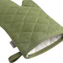 4 x Oven Mitts and Pot Holders 4 pcs Set,High Heat Resistant 500 Degree Extra Thicken Long Kitchen Cotton Oven Glove for Cooking (12 Inch,Green)