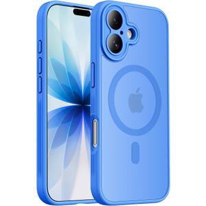 Designed for iPhone 17 Case, Compatible with MagSafe, Camera Protection 15FT Military Droptection, Shockproof Translucent Matte Anti-Slip Phone Case, 6.3", Blue