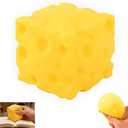 Yellow Cheese Squeeze Toy, Soft Novelty Toy, Rebounding Sensory, Help for Relax, Stress Squeeze for Adults，use only by Individuals Aged 14 and Above.
