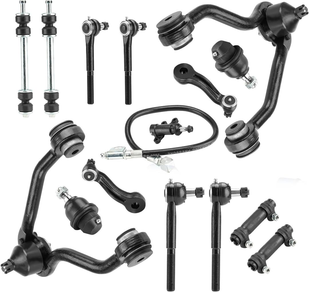 15pc Front Upper Control Arms Suspension Kit Fit for 4WD 1995-1999 GMC Chevrolet K1500 1995 K2500 1995-2000 Tahoe Yukon 1999-2000 Cadillac Escalade with Sway Bars Lower Ball Joint