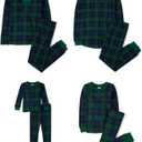 The Children's Place Family Matching, Plaid Waffle 2 Piece Pajama Sets (Large, Green Tartan)