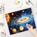 Space Paint by Numbers Kit for Adults - DIY Vibrant Galaxy with Planets and Stars Painting on Canvas 16x20 Inches, Acrylic Paint Set, Suitable for Beginners, Art for Home Decoration or Gifts