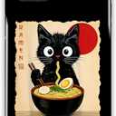 Cute Anime Cat Phone Case,Dual-Layer Funny Japanese Cat Ramen Cartoon Phone Case for iPhone 12