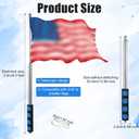lasuroa 2 Pcs 8.2ft/250cm Telescopic Handheld Flagpoles with Clips, Stainless Steel Extendable Flag Pole Portable Tour Guide Flag Pole with Anti-Slip Handle Teaching Pointer Stick (Style 2)