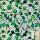 Window Privacy Film Stained Glass Decorative Static Clings Rainbow Window Tint for Home Room Decor Bathroom Door Car Stickers with Iridescent Effect, Removable(Blue & Green pothos Botanical) (45*157)