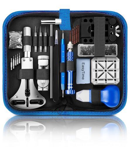 EasyTime Beginners Watch Repair Kit: 149PCS Watch Tools with Manual for Link Removal and Battery Replacement - 108 Spring Bars for Strap Adjustment, Gift for DIY Enthusiasts