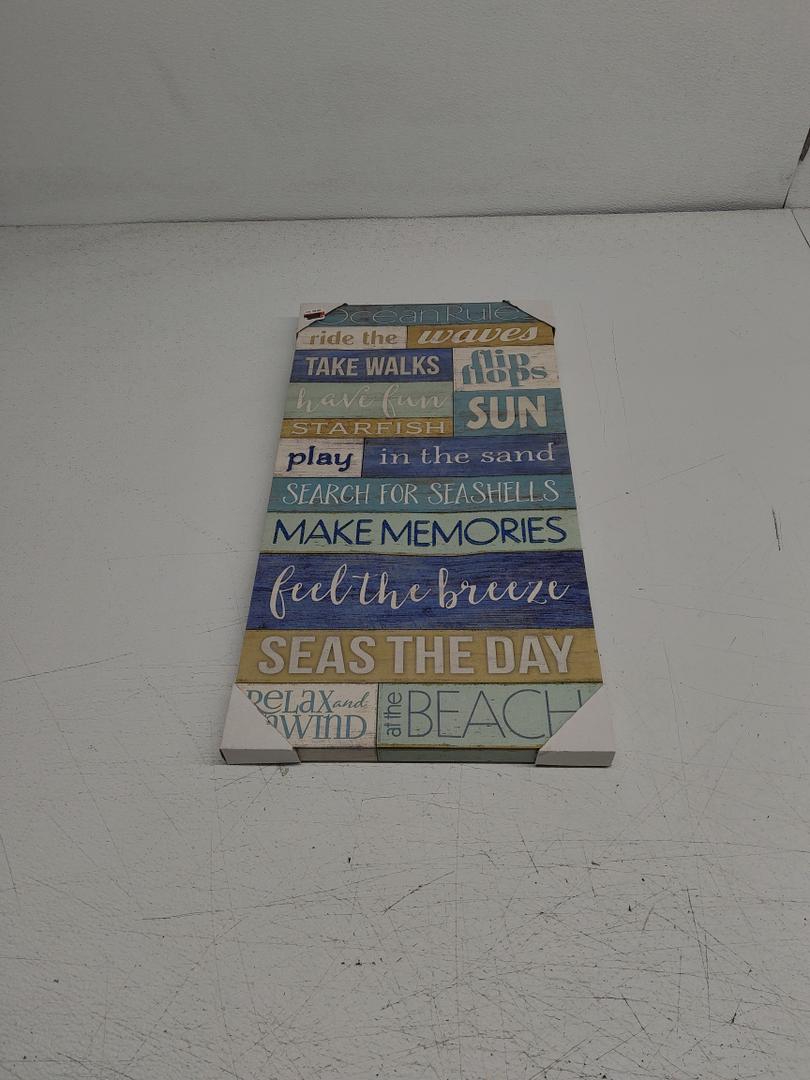 Ocean Rules Canvas With Glitter 12×24"