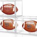 3 Pack Football Display Case, Football Case Display Case, Leffis Memorabilia Display Cases with Magnetic Door and Removable Football Stand for Autographed Football (Assembly Required)