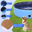 Eooqi Foldable Dog Pool, Portable Pet Bath Tub and Kiddie Swimming Pool, Collapsible Bathtub for Puppies, Small, Medium and Large Dogs, Cats and Kids, 32 x 8 in, Blue