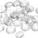 60 Pieces Transparent Glass Dome Imitation Gemstone Clear Round Dome Tiles Christmas Decor, Non-calibrated Round 1 inch/25mm for Photo Pendant Craft Jewelry Making