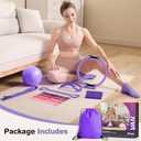 Pilates Kit 13Pcs Home Pilates Essentials Workout Kit with 13" Ring, 10" Ball and Resistance Bands for Women at Home Pilates Equipment Set for BeginnersElectric Purple