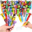 LiYiQ 50 Pcs Video Game Colorful Multicolor Pen in One Cartoon Cute Fun 4-in-1 Cute Pens Bulk Kawaii Game Handle Level Up Games Console Shape Cool Ballpoint Pens for Kids Fun Gifts