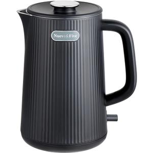 Nueve&Five 1.7L (57oz) Large Electric Kettle Perfect for 7+Cups of Tea and Coffee,2 quarts Double Wall Big Electric Tea Kettle,Auto Shut Off,1200W Hot Water Kettle Electric-Black