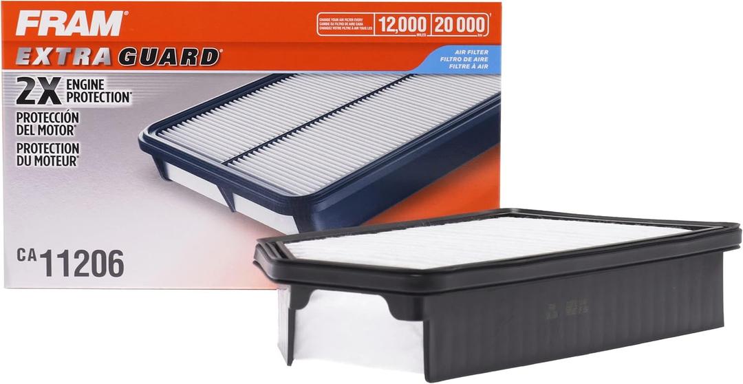 FRAM Extra Guard CA11206 Replacement Engine Air Filter for Select Hyundai and Kia Models, Provides Up to 12 Months or 12,000 Miles Filter Protection (One Size)